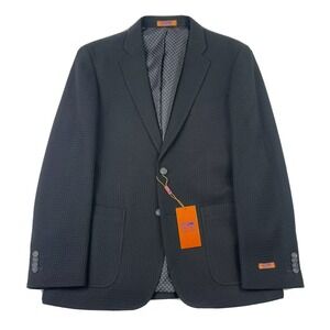 Steven Land Modern Man Black Polyester Gianni Jacket Size Mens 42S NWT